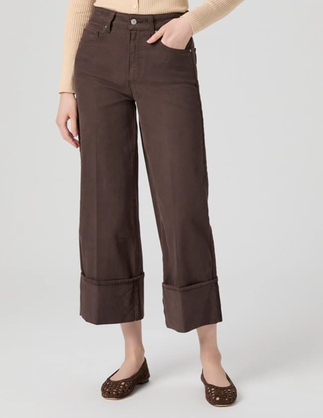 Paige Jeans sasha ankle cuff jean - chocolate back