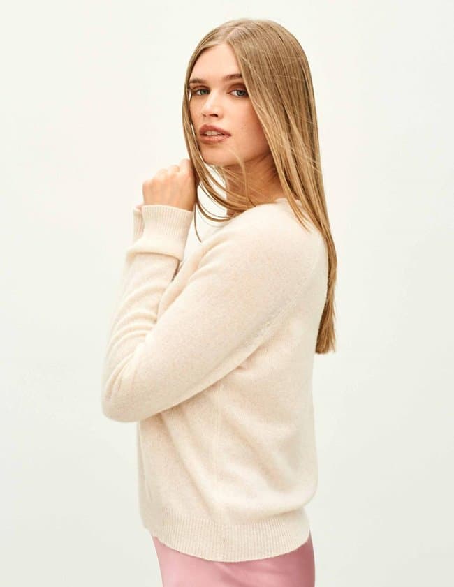 Jumper 1234 crop crew jumper - oatmeal