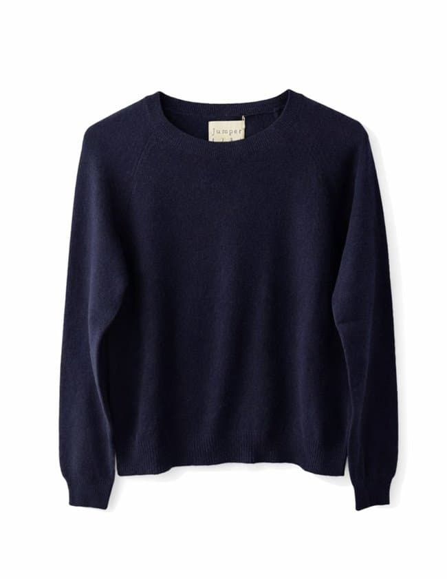 Jumper 1234 crop crew jumper - navy back