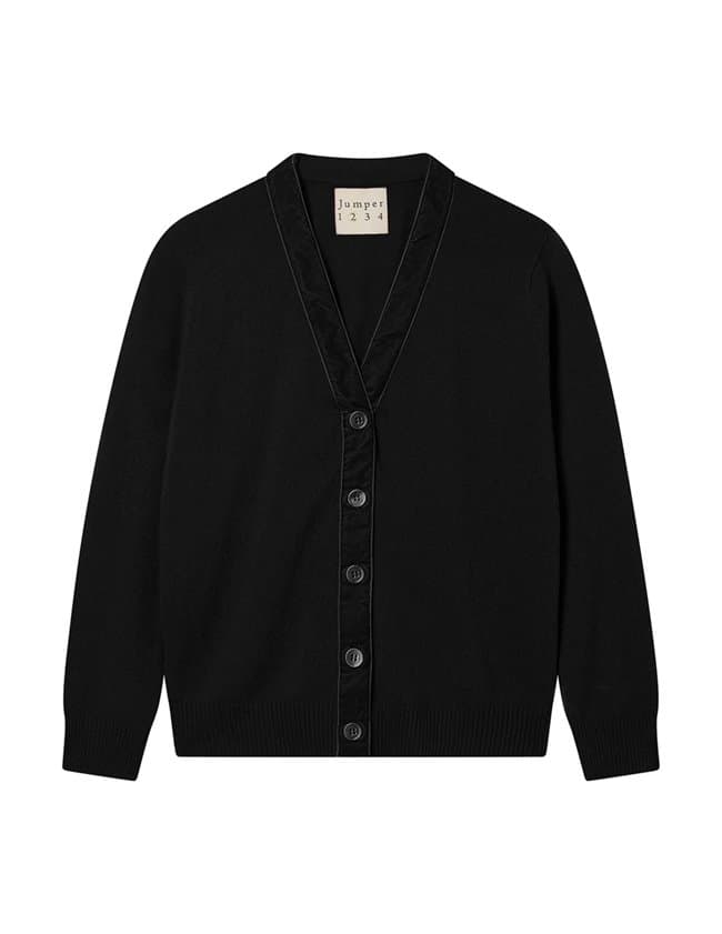 Jumper 1234 velvet cardigan - black back