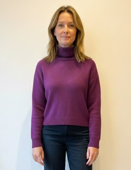 Jumper 1234 oversize roll collar jumper - beetroot