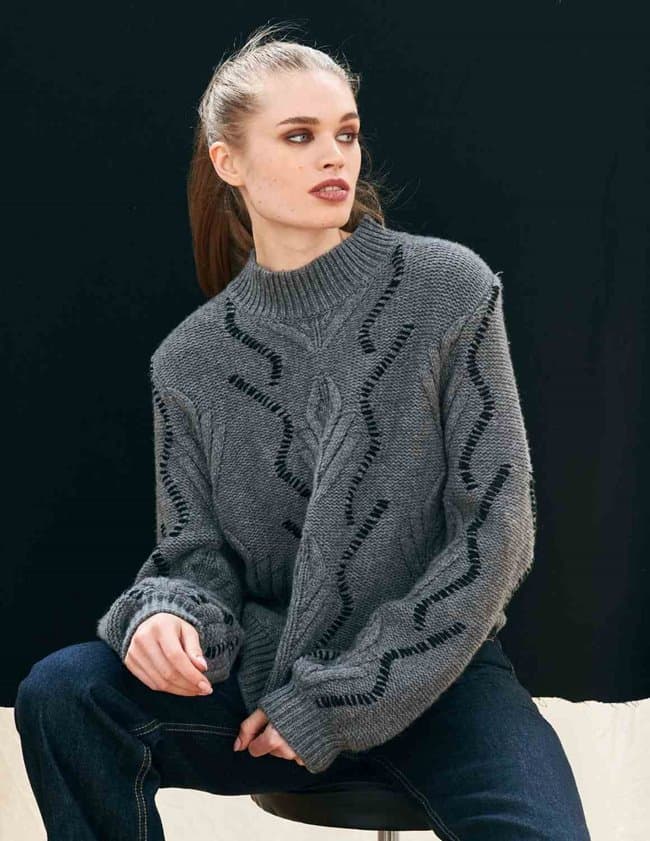 Jumper 1234 cable turtle jumper - grey