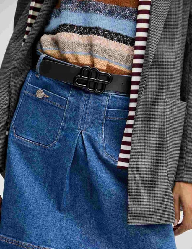 Munthe latter belt - black back