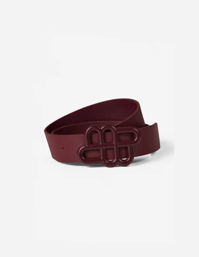 Munthe latter belt - bordeaux detail