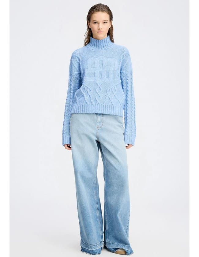 Munthe loganberry jumper - blue detail
