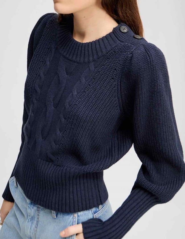 Munthe lysta jumper - navy detail
