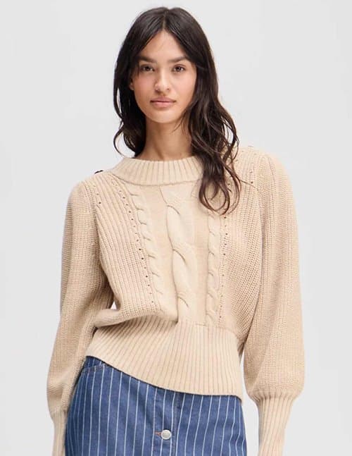 Munthe lysta jumper - sand