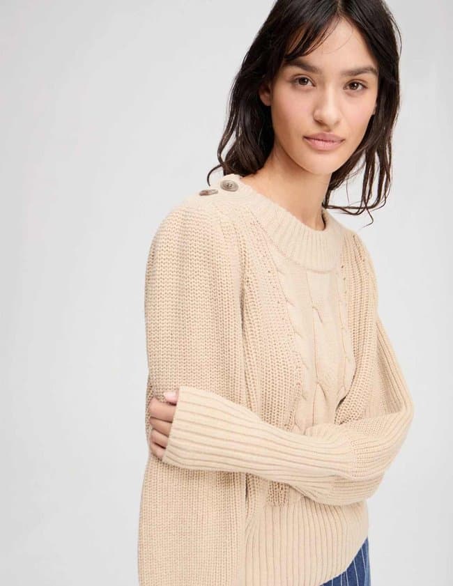 Munthe lysta jumper - sand detail