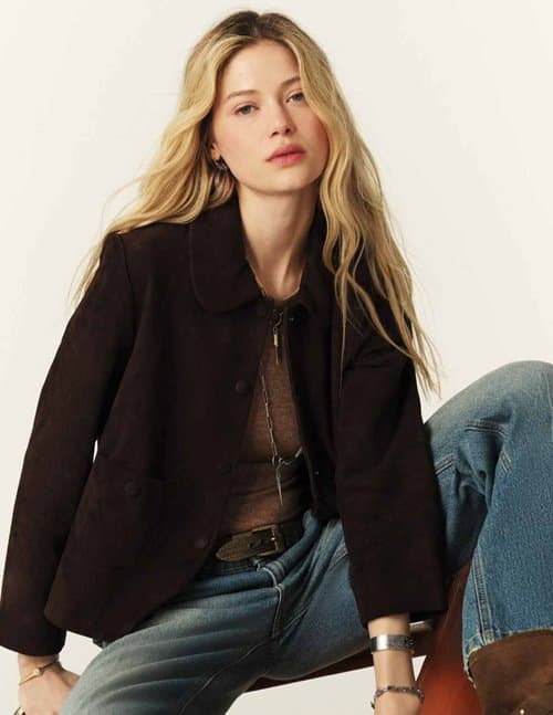 ba&sh milas jacket - chocolat