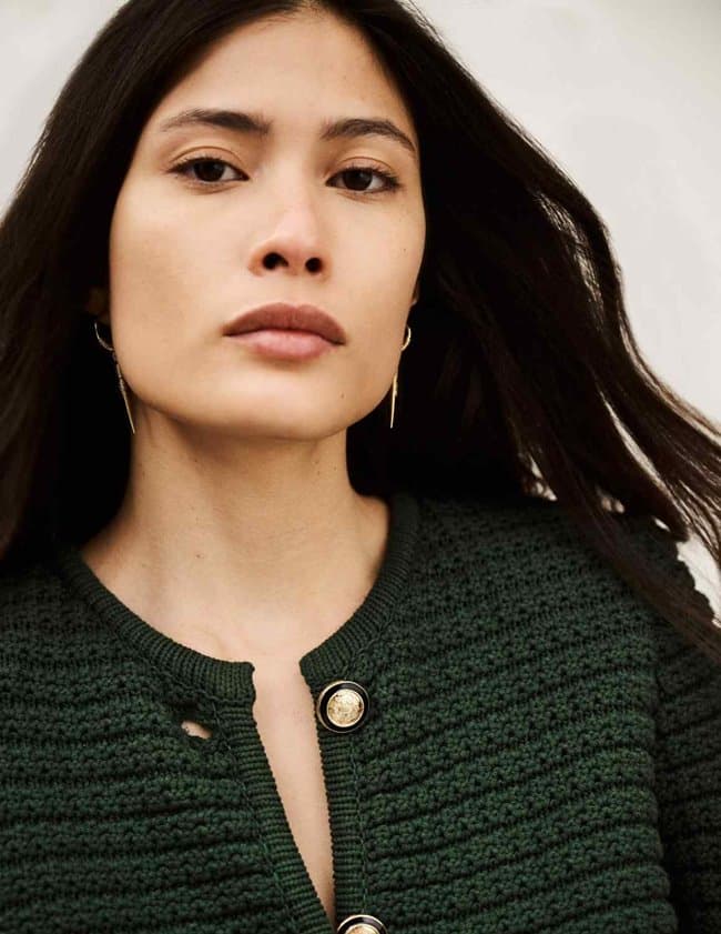 ba&sh gaspard cardigan - green model