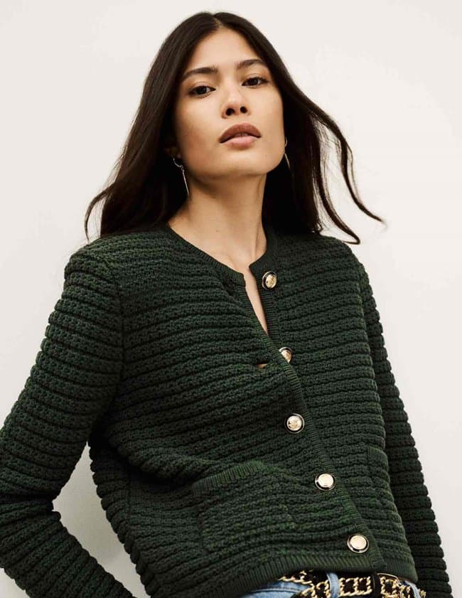 ba&sh gaspard cardigan - green detail