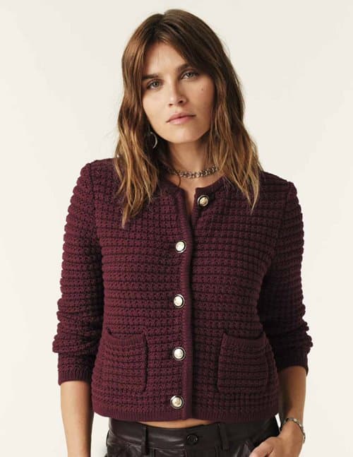 ba&sh gaspard cardigan - bordeaux