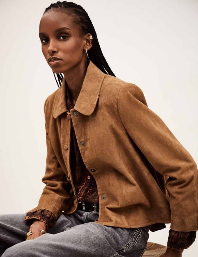 ba&sh milas jacket - camel detail