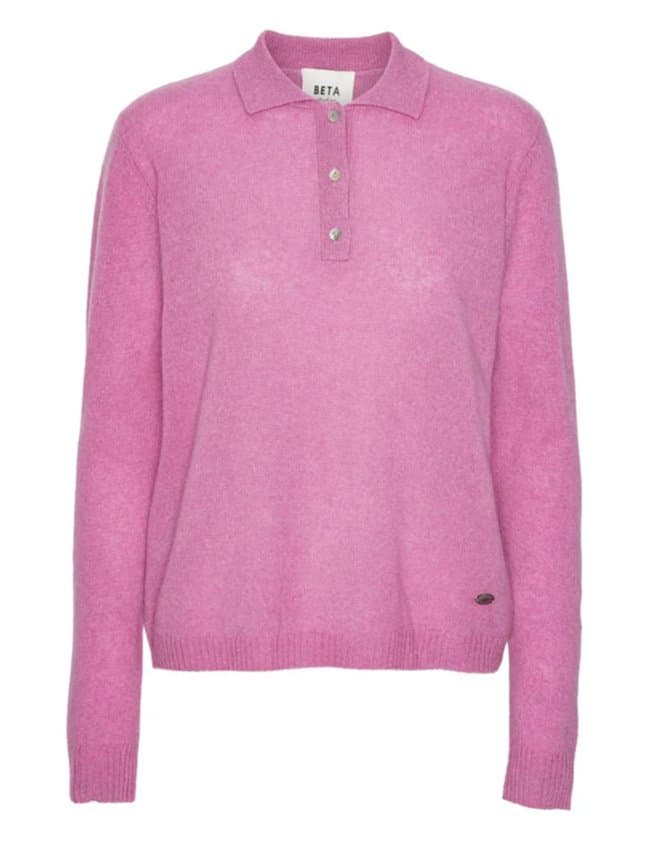 Beta Studios kassandra polo jumper - pink back