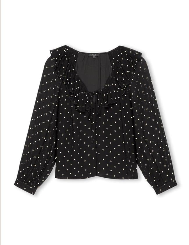 Rails honora dot blouse - black back