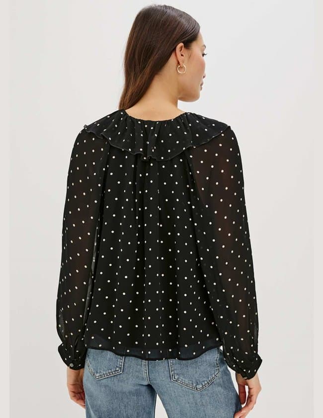 Rails honora dot blouse - black model