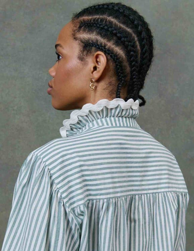 Louise Misha cora shirt - almond stripe back