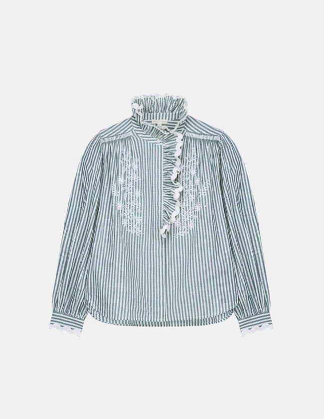 Louise Misha cora shirt - almond stripe detail