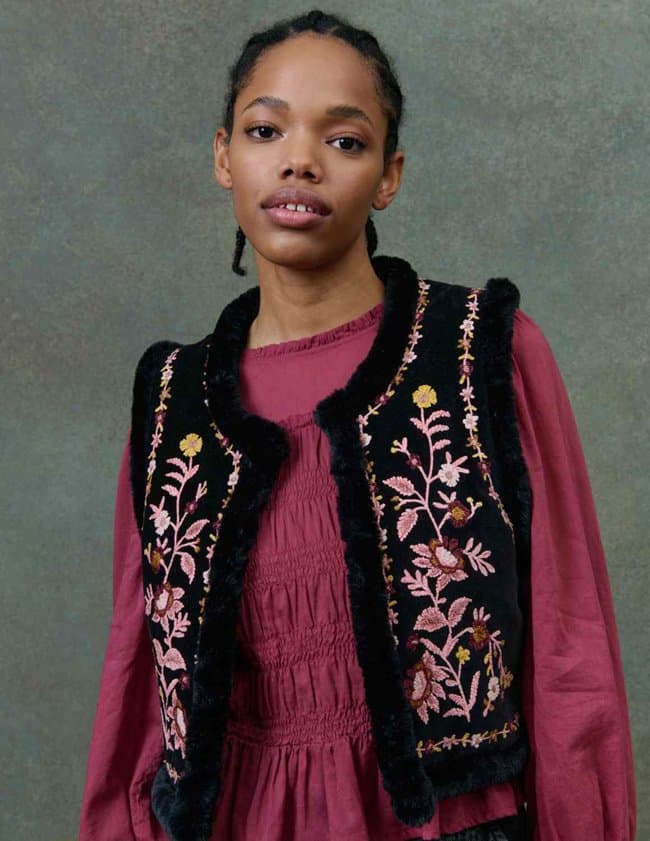 Louise Misha renee gilet - black