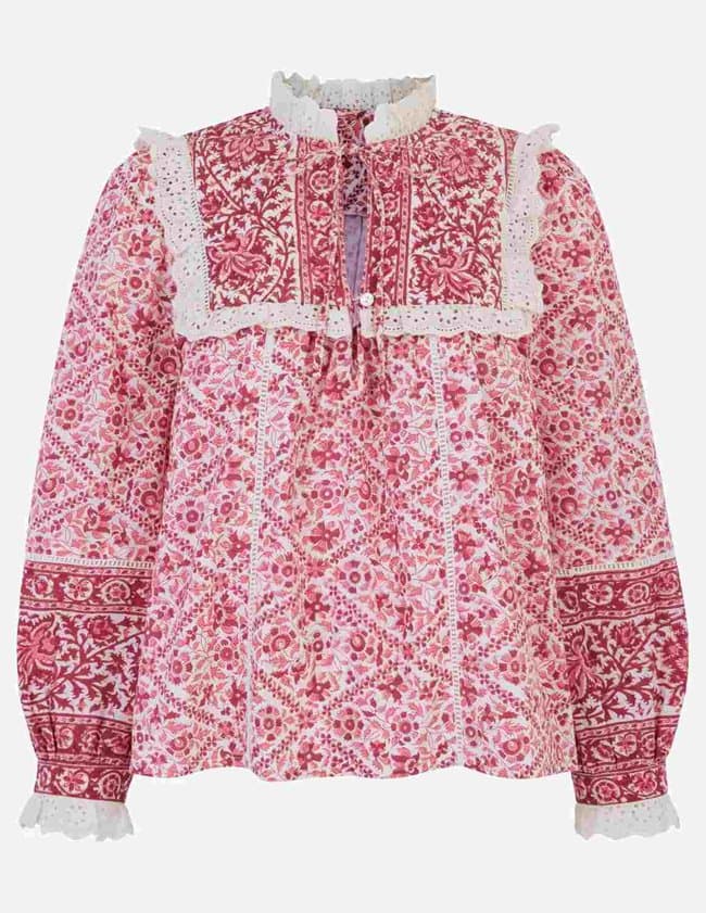 Pink City Prints nettie blouse - burgundy back