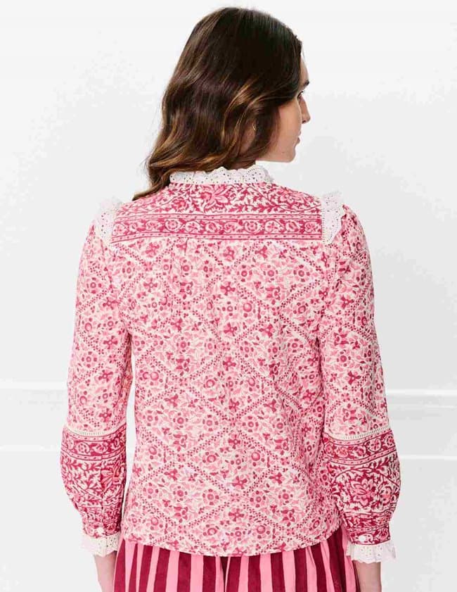 Pink City Prints nettie blouse - burgundy detail