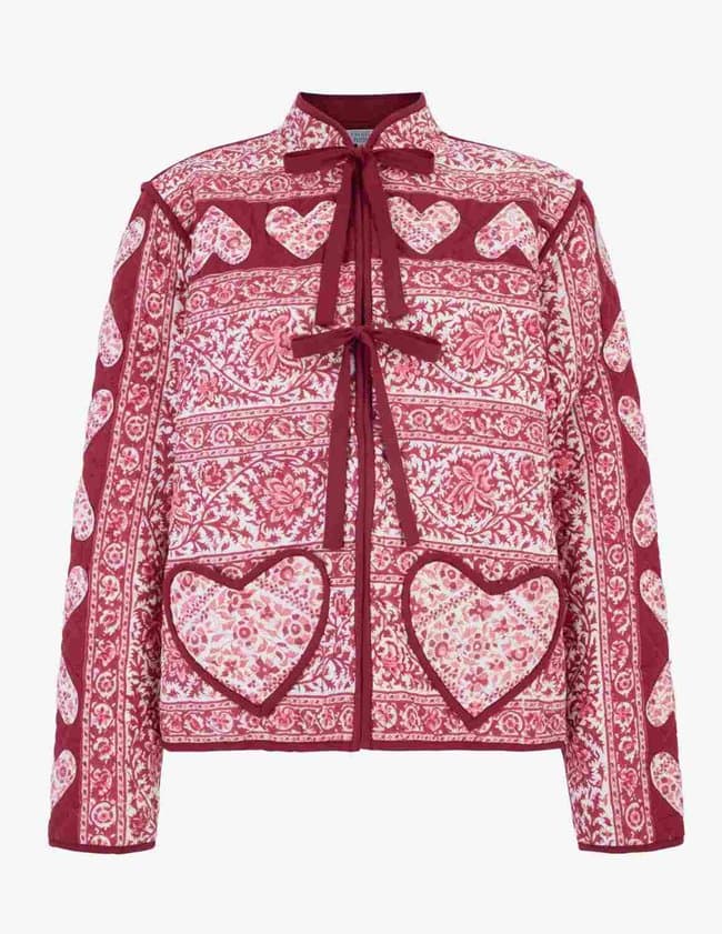 Pink City Prints penny jacket - burgundy patchwork back