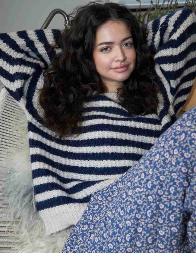 Lollys Laundry binall jumper - navy stripe side