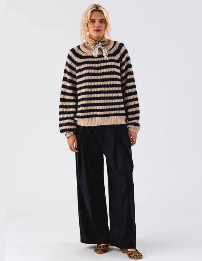 Lollys Laundry binall jumper - navy stripe detail