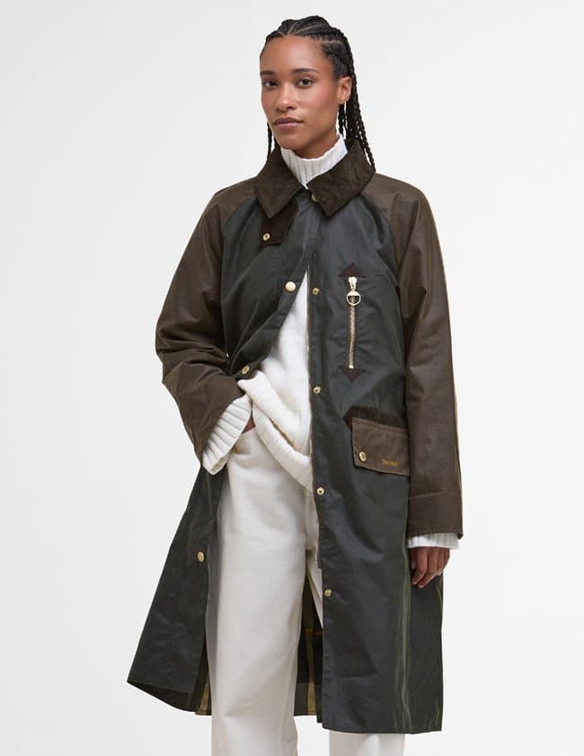 Barbour evette wax jacket - green back