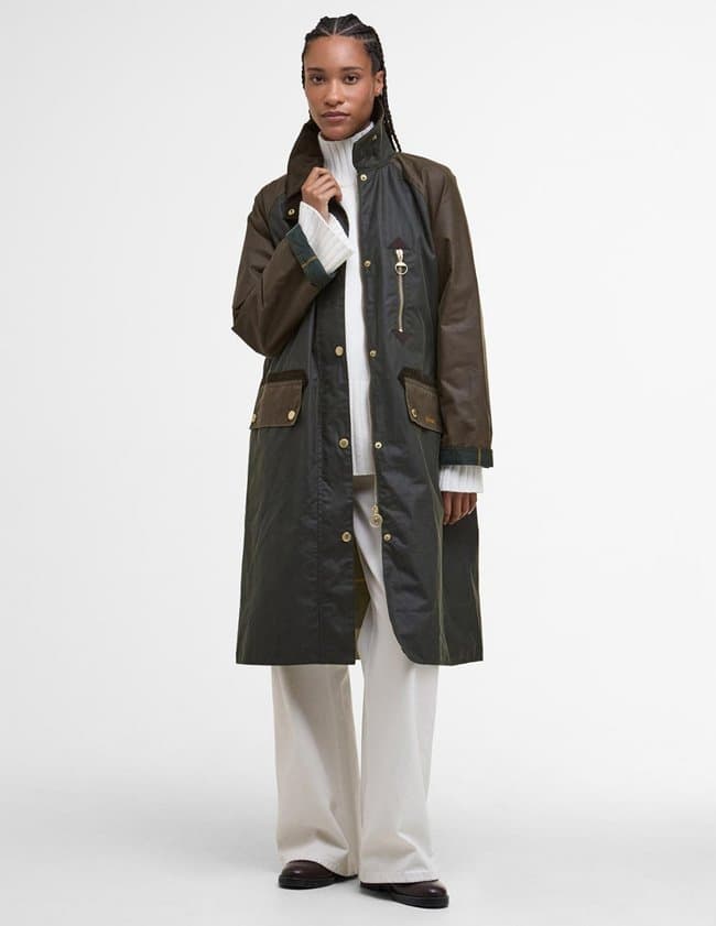 Barbour evette wax jacket - green