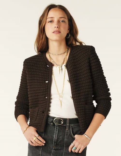 ba&sh gaspard cardigan - chocolate