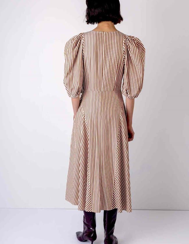 Vivere by Savannah Miller mila dress - brown stripe detail
