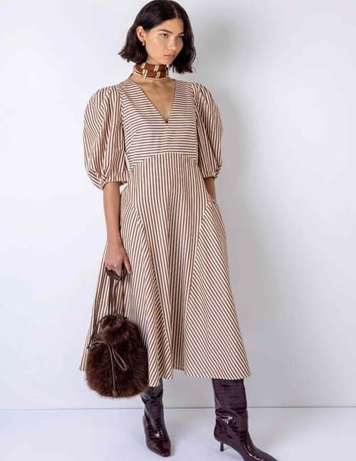 Vivere by Savannah Miller mila dress - brown stripe