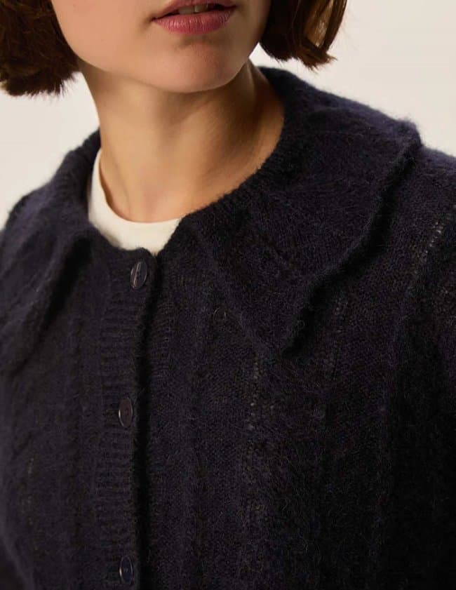 Des Petits Hauts capucine cardigan - navy side