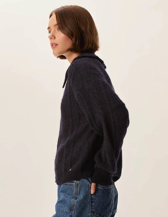 Des Petits Hauts capucine cardigan - navy detail
