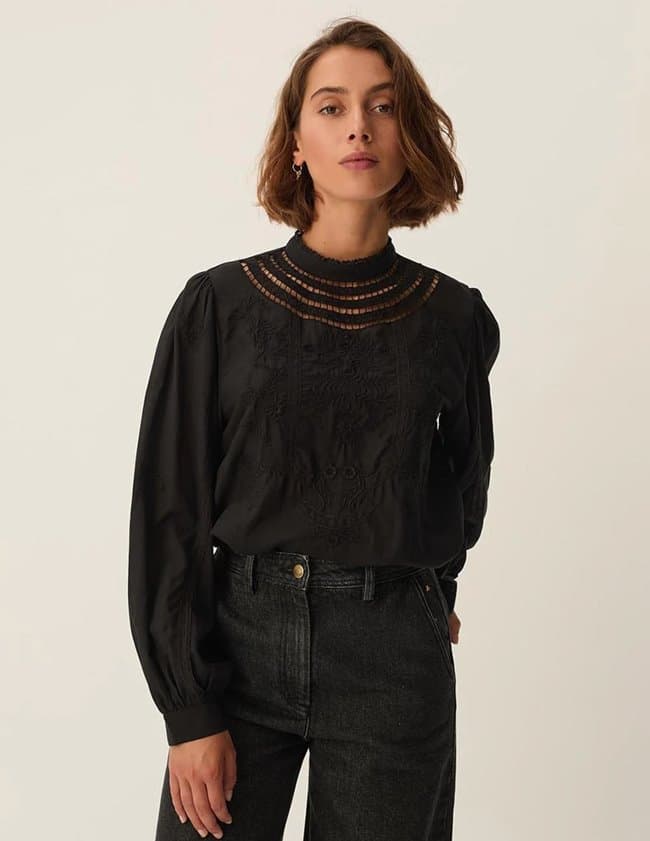 Des Petits Hauts ethan blouse - black