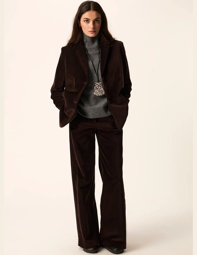 Des Petits Hauts ephyria jacket - coffee detail