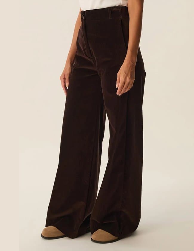 Des Petits Hauts ephyre trousers - coffee detail