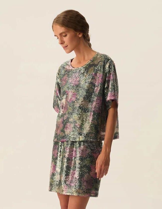 Des Petits Hauts honoree sequin top - multi model