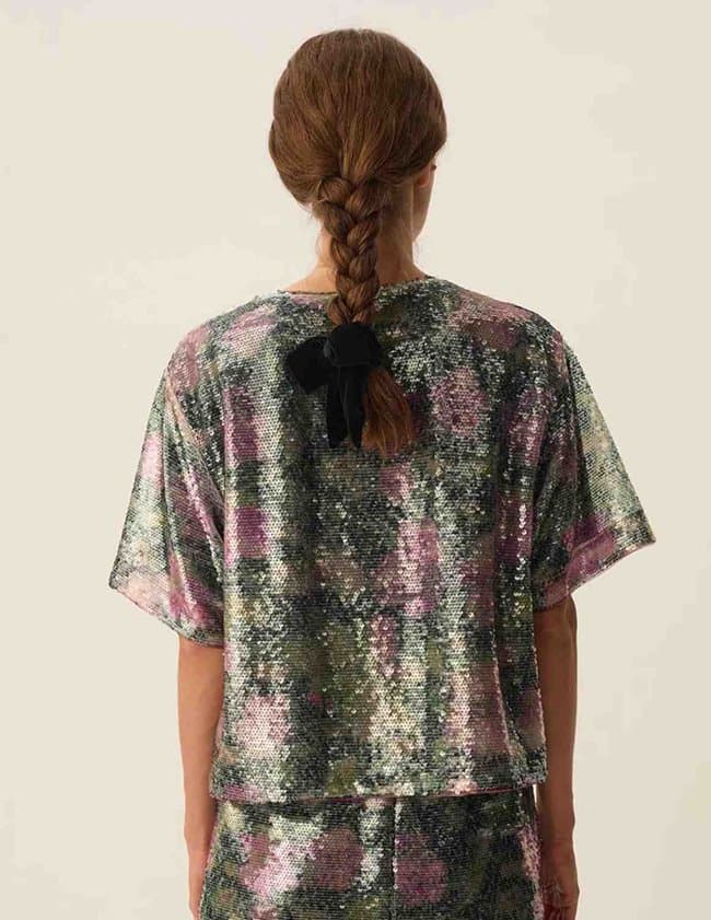 Des Petits Hauts honoree sequin top - multi detail