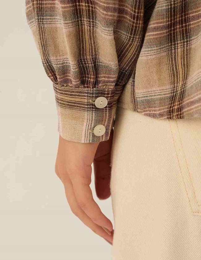 Des Petits Hauts tessa blouse - neutral check model