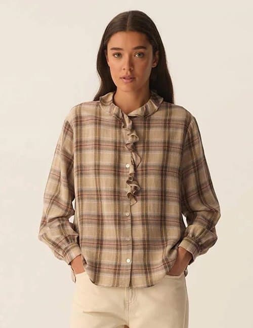 Des Petits Hauts tessa blouse - neutral check