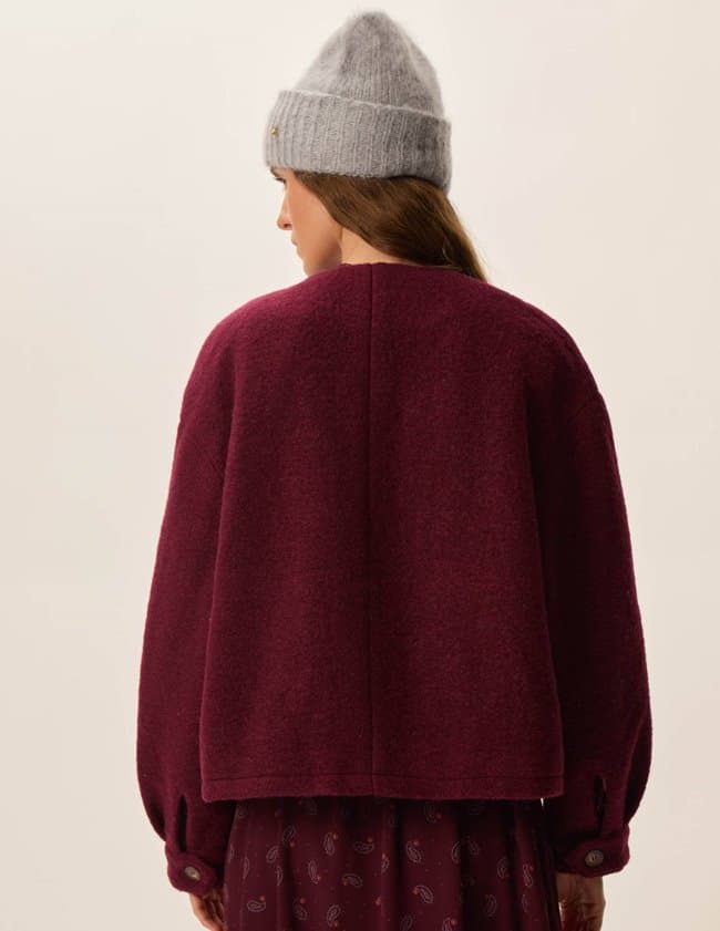 Des Petits Hauts isadora jacket - burgundy side