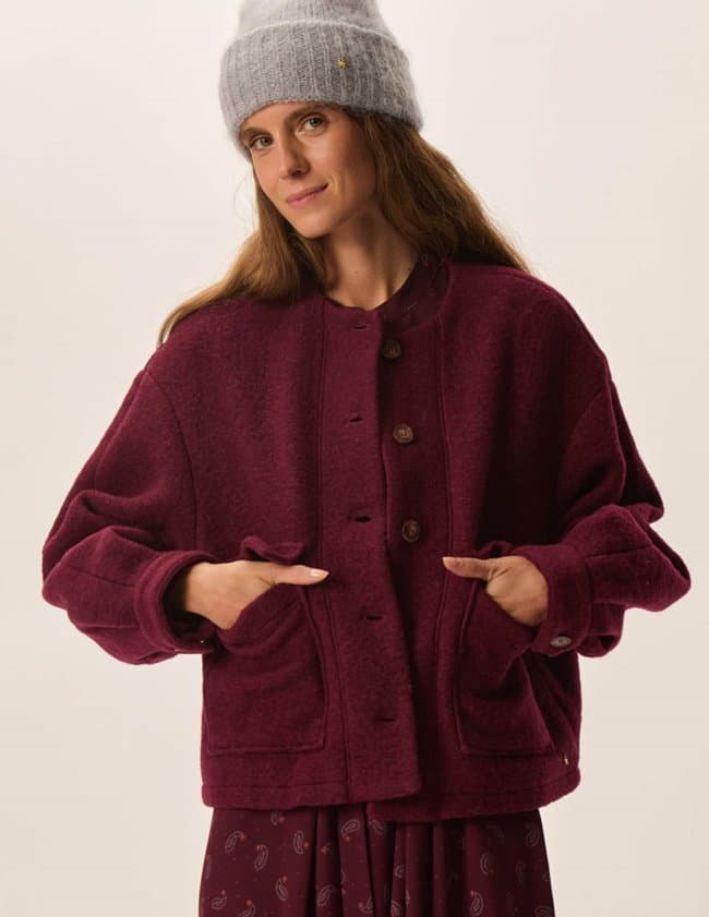 Des Petits Hauts isadora jacket - burgundy back