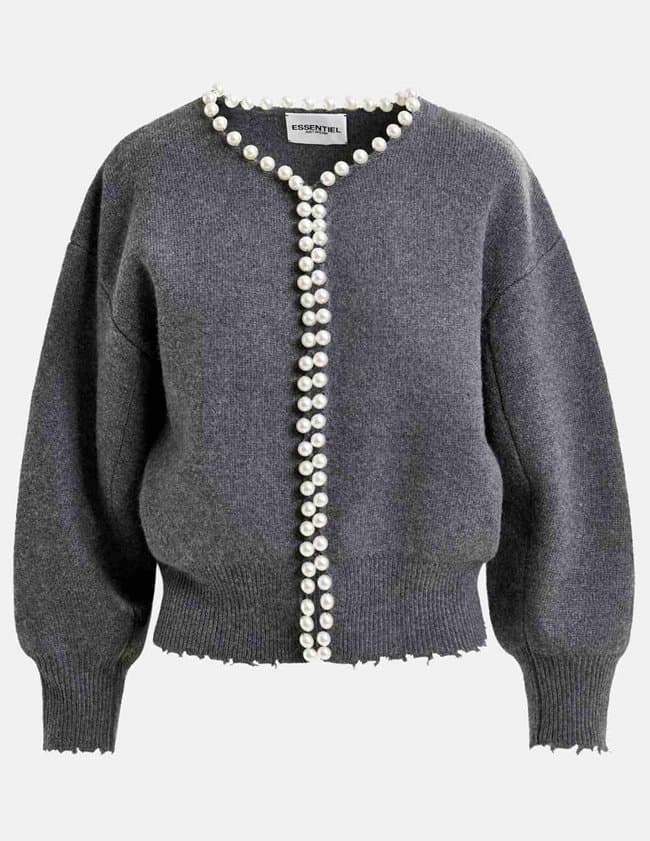 Essentiel Antwerp ideas cardigan - charcoal back