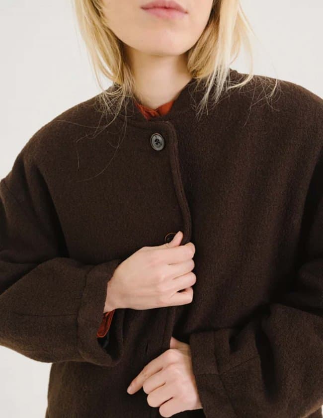 Sacrécoeur jay jacket - brownie detail