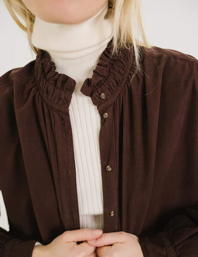 Sacrécoeur soline blouse - cacao side
