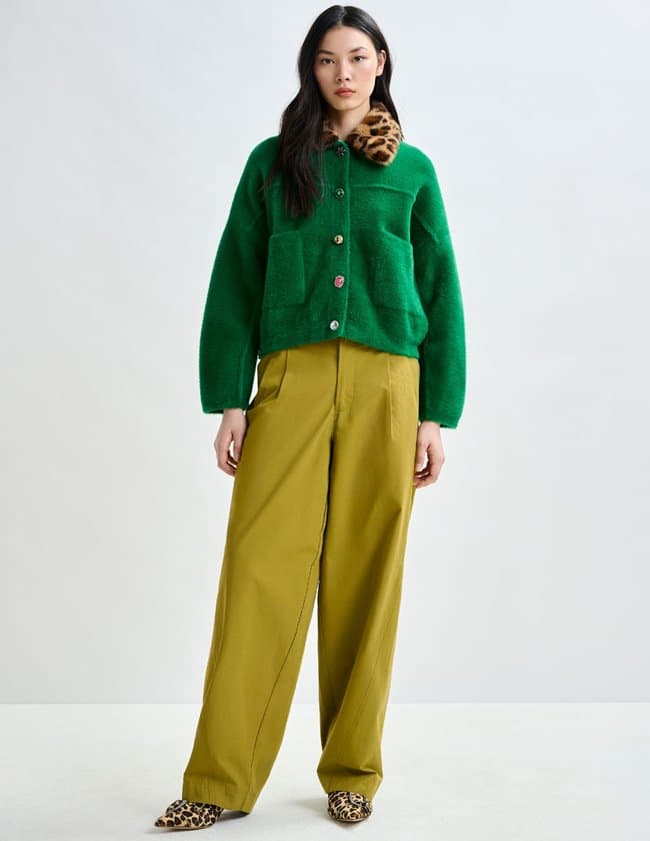 Essentiel Antwerp intention jacket - green detail