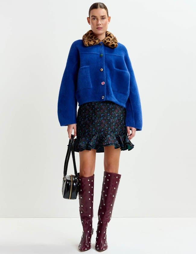 Essentiel Antwerp intention jacket - blue detail