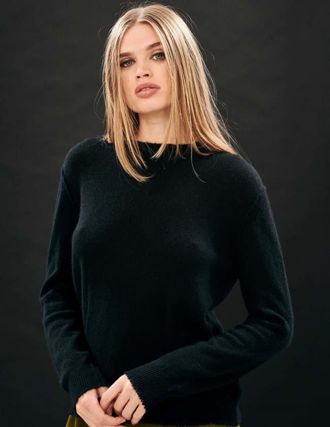 Jumper 1234 distressed crew jumper - black